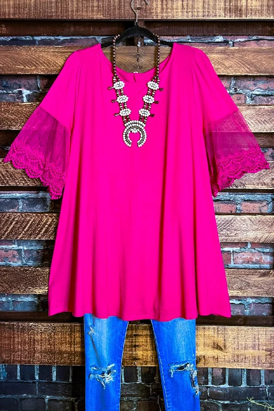 Love's High Hopes Lace Pink Tunic