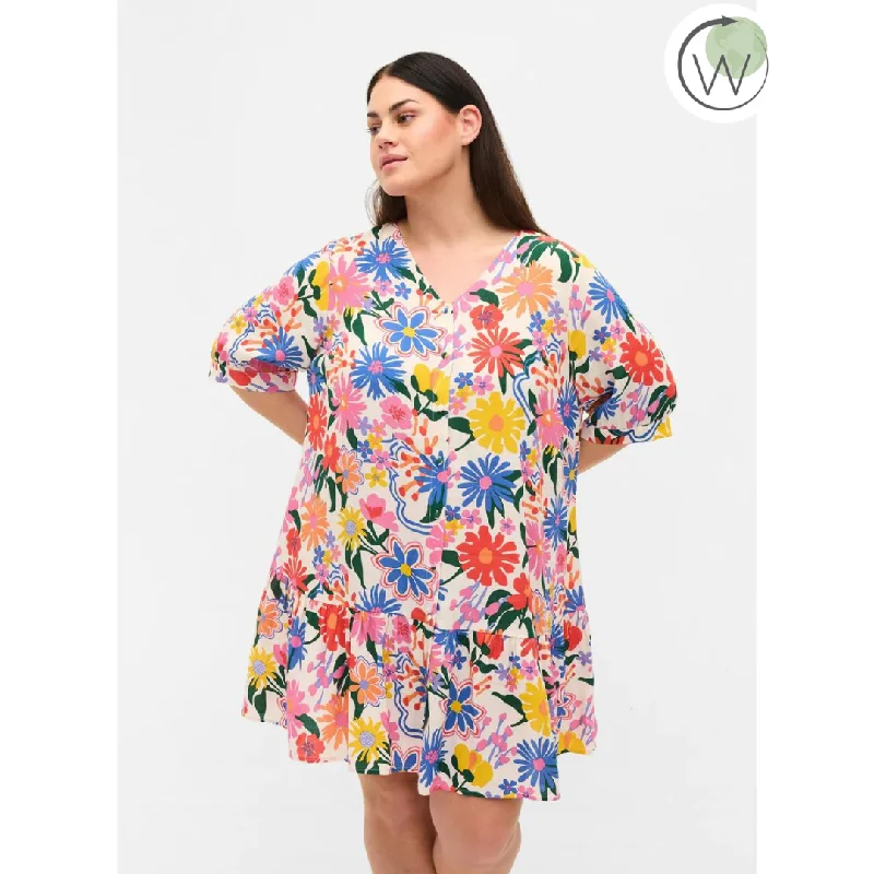 Zizzi Gini Floral Print Short Sleeve Tunic