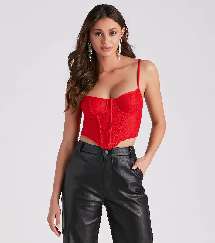 Desire For Lace Mesh Corset Top