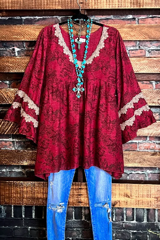 Always On My Heart Top in Burgundy Rust