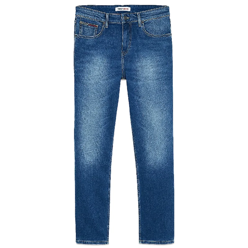 High-Quality Ripped Men's JeansTommy Jeans Ryan Regular Straight Jeans - Wilson Mid Blue Stretch