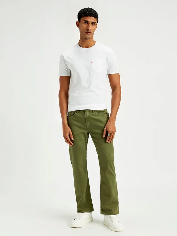 Designer Skinny Men's JeansMen's 527 Slim Bootcut Fit Olive Jeans