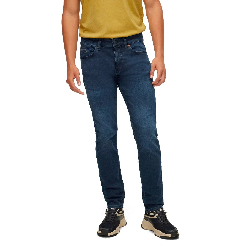 Wash and Wear Men's JeansBoss Delaware Slim Fit Jeans - Oak Dark Blue Stretch