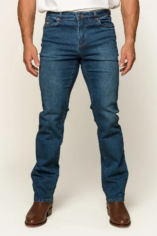 Men's Jeans for SportsMitchell Mens Straight Leg Jeans - Mid Blue