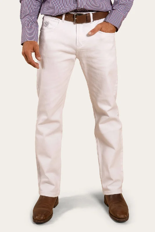 Sustainable Eco-Friendly Men's JeansMuster Mens Slim Straight Fit Jeans - White