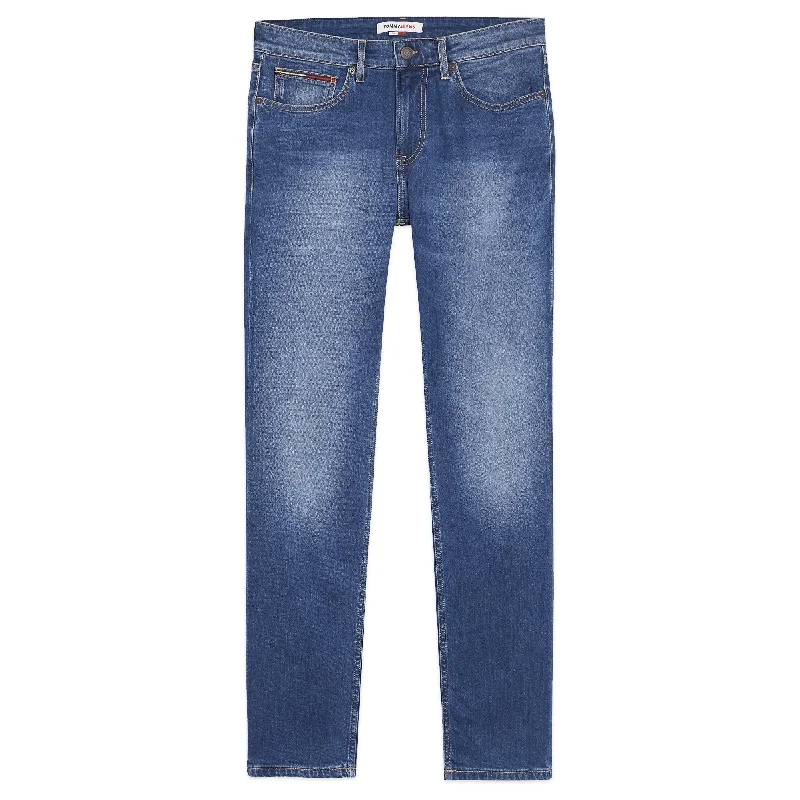 Men's Jeans with Embroidered LogosTommy Jeans Scanton Slim Jeans - Wilson Mid Blue Stretch