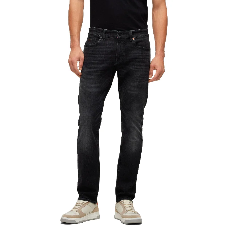 XXXL Men's JeansBoss Delaware Slim Fit Jeans - Pepper Charcoal Grey Stretch