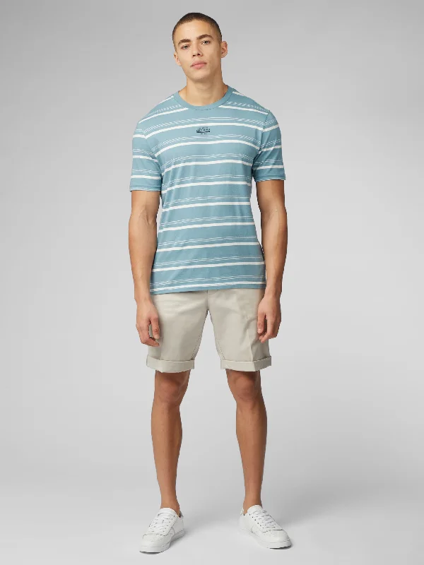 Fine Stripe Tee - Petrol