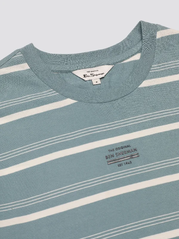 Fine Stripe Tee - Petrol