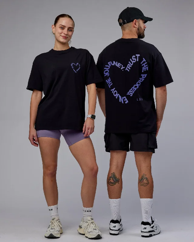 Unisex Love The Process FLXCotton Tee Oversize - Black-Dahlia Purple