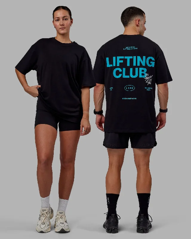 Unisex Lifting Club FLXCotton Tee Oversize - Black-Blue Bird