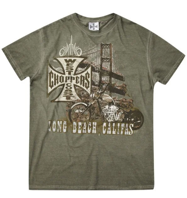 West Coast Choppers Bridge Tee- Oil Dye Khaki