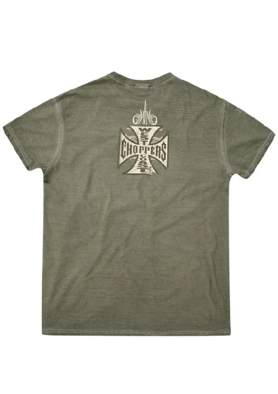 West Coast Choppers Bridge Tee- Oil Dye Khaki