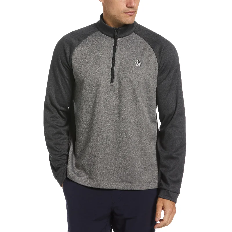 1/4 Zip Raglan Color Block Pullover