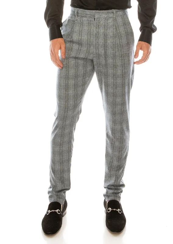 Patterned Slim Fit Casual Trouser- Dark Grey