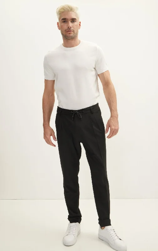 Casual Drawstring Pants - Black