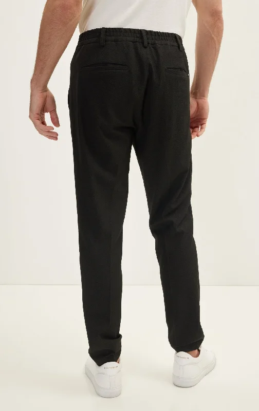 Casual Drawstring Pants - Black