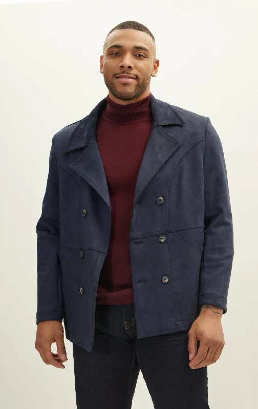 Faux Suede Bond Peacoat - Navy