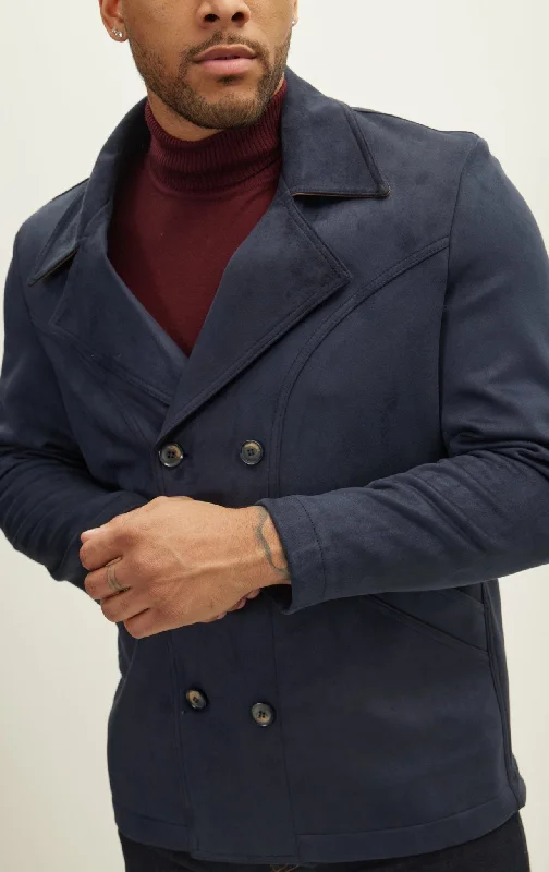 Faux Suede Bond Peacoat - Navy