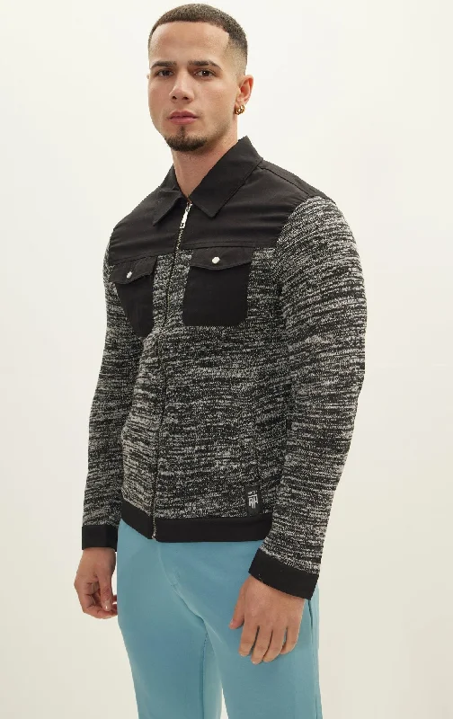 Knitwear Jacket - Black White