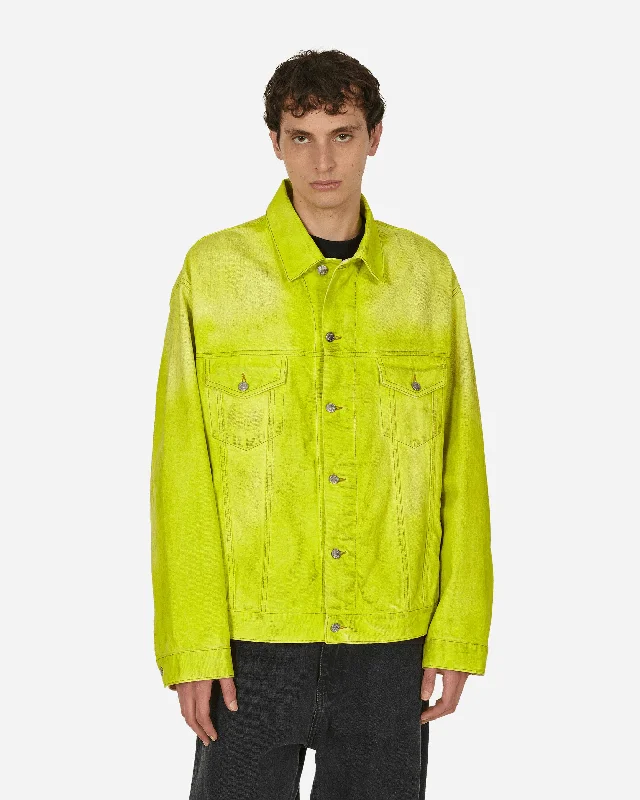 Oversized Fit Denim Jacket Neon Yellow