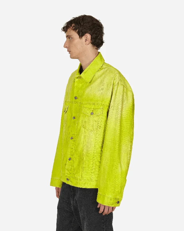 Oversized Fit Denim Jacket Neon Yellow