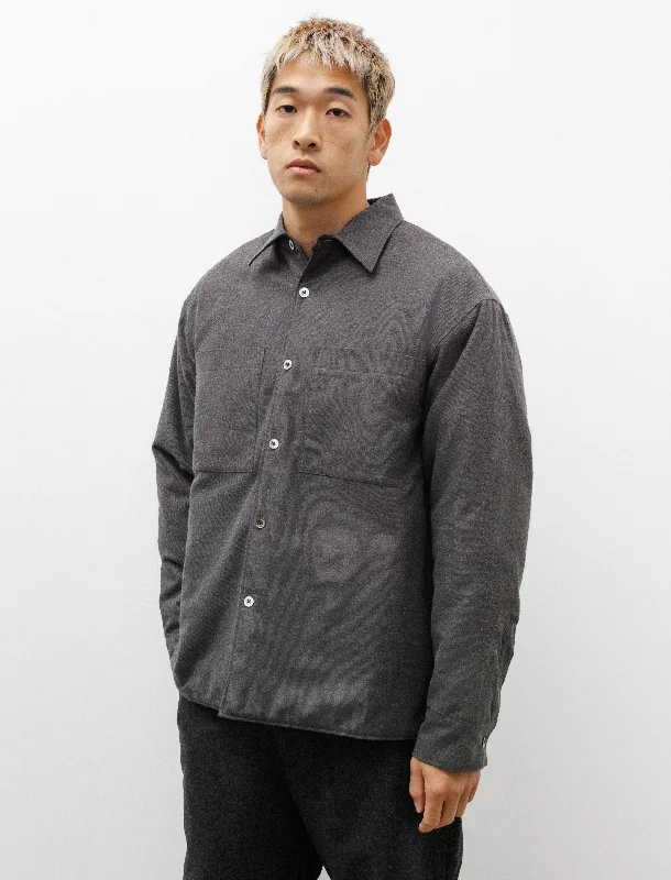 Twin Overshirt Cotton Yak Flannel Charcoal