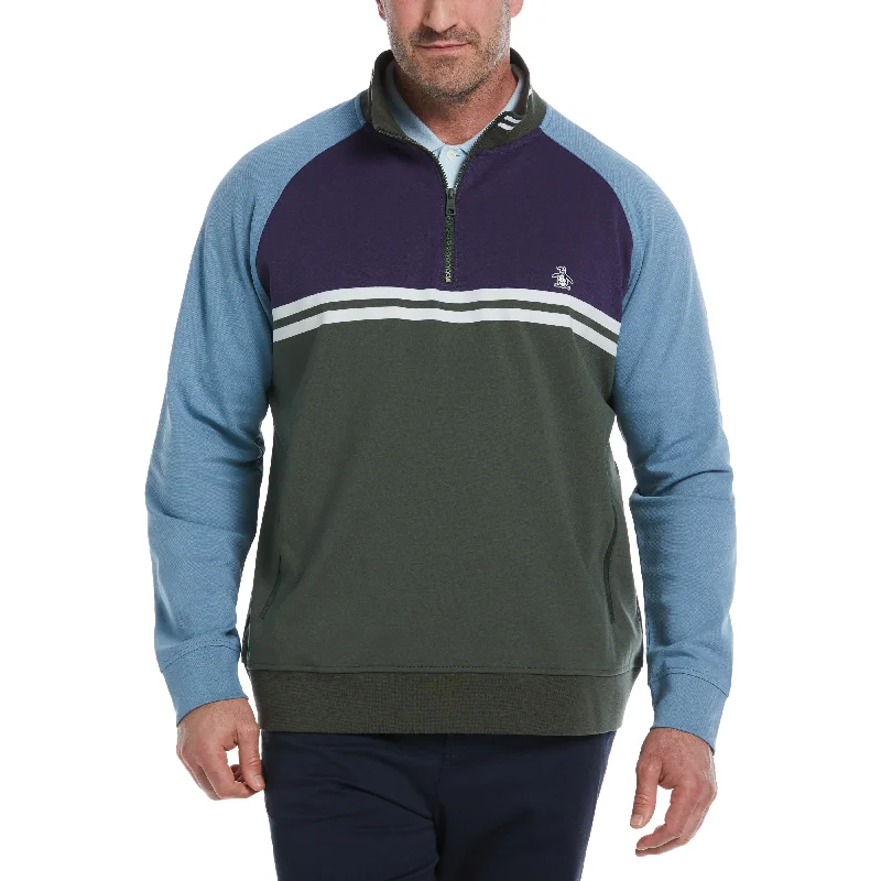 Big & Tall 1/4 Zip Color Block Jacket