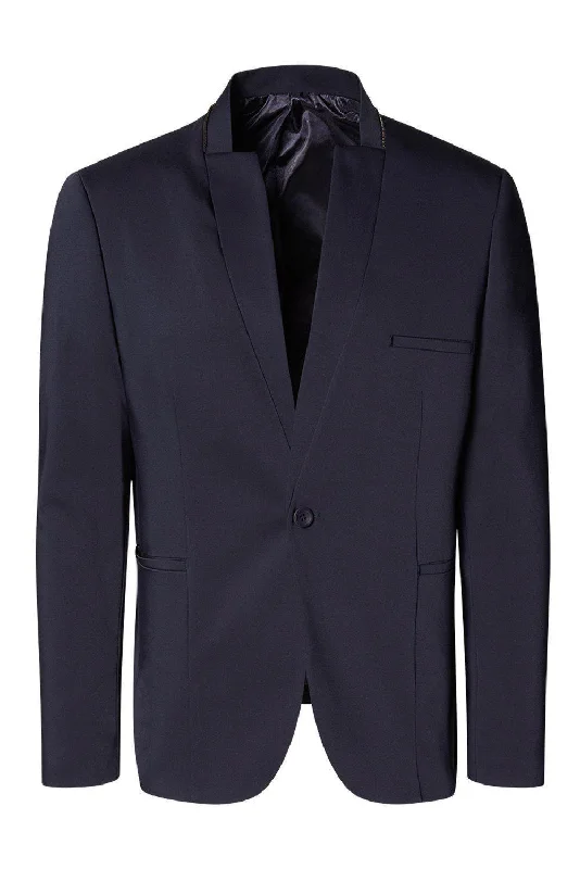 Wrinkle Free Super Stretch Tech Hybrid Blazer- Navy