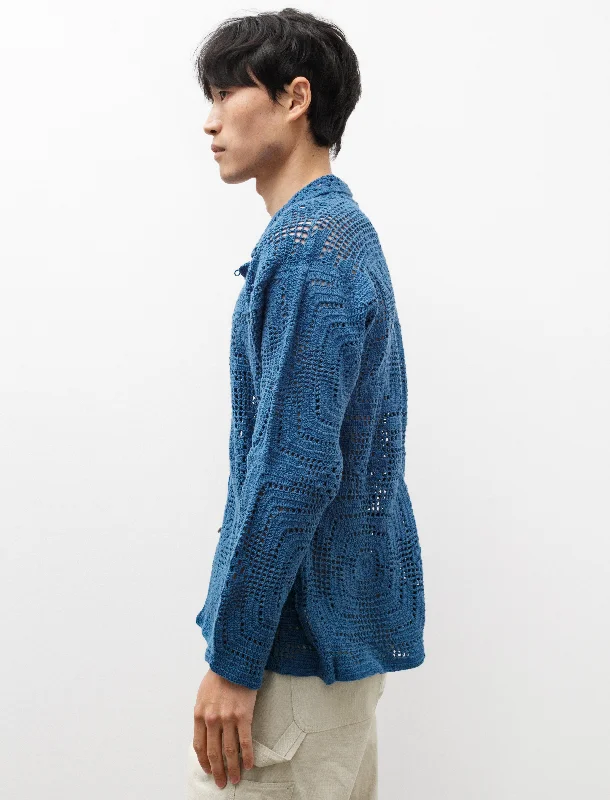 Overdyed Crochet Shirt Petrol