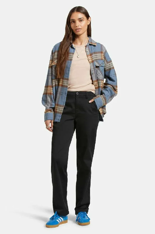 Bowery Women's Classic L/S Flannel - Flint Blue/Pinecone Brown Plaid