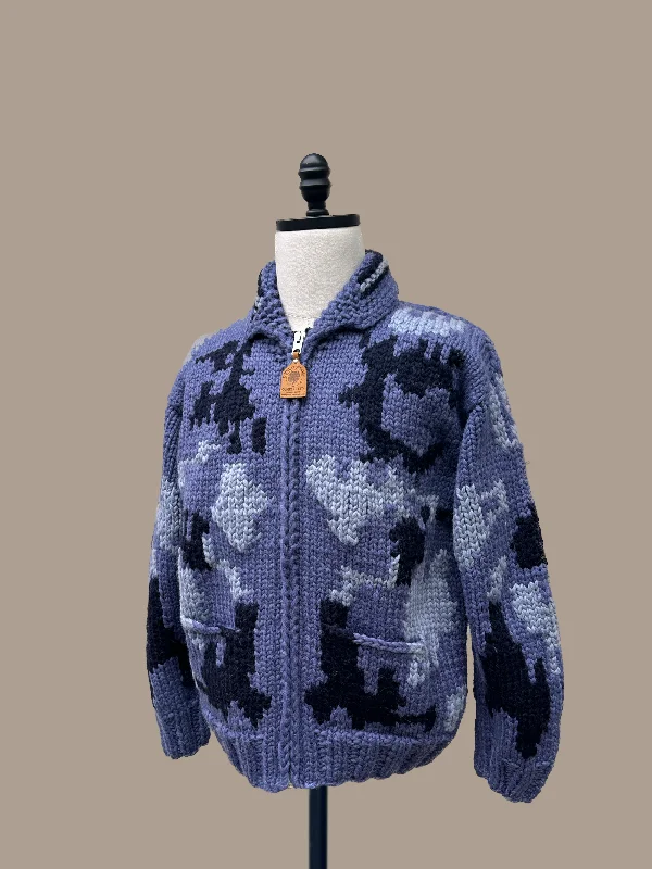 Canadian Knit Sweater - Blue/Black