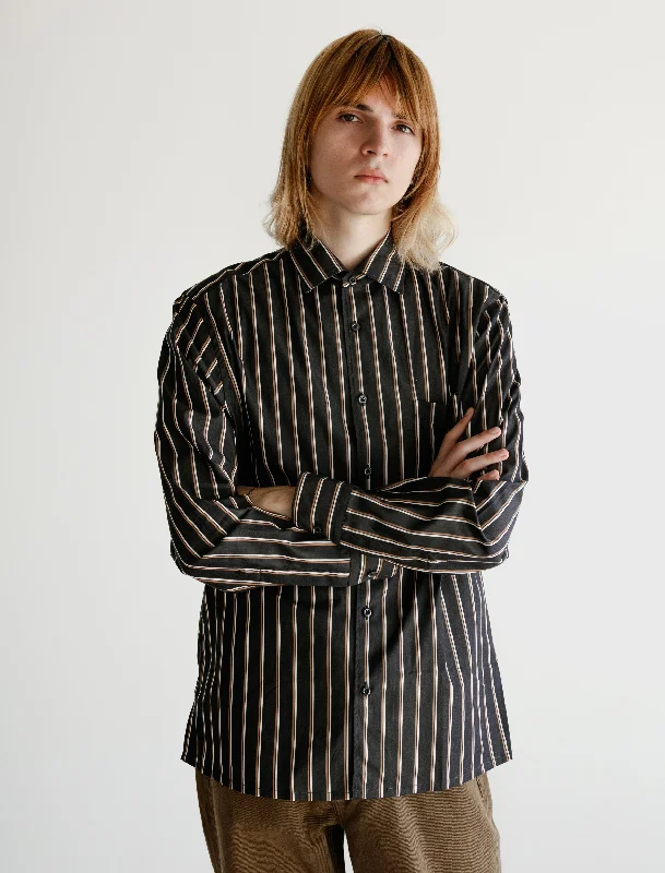 Angelo Shirt Black Rust Stripe