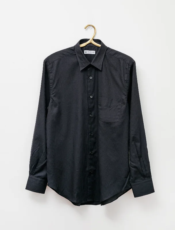 Model 1 Shirt Black Jacquard Stripe