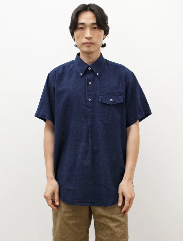 Popover BD Shirt Navy Cotton Voile