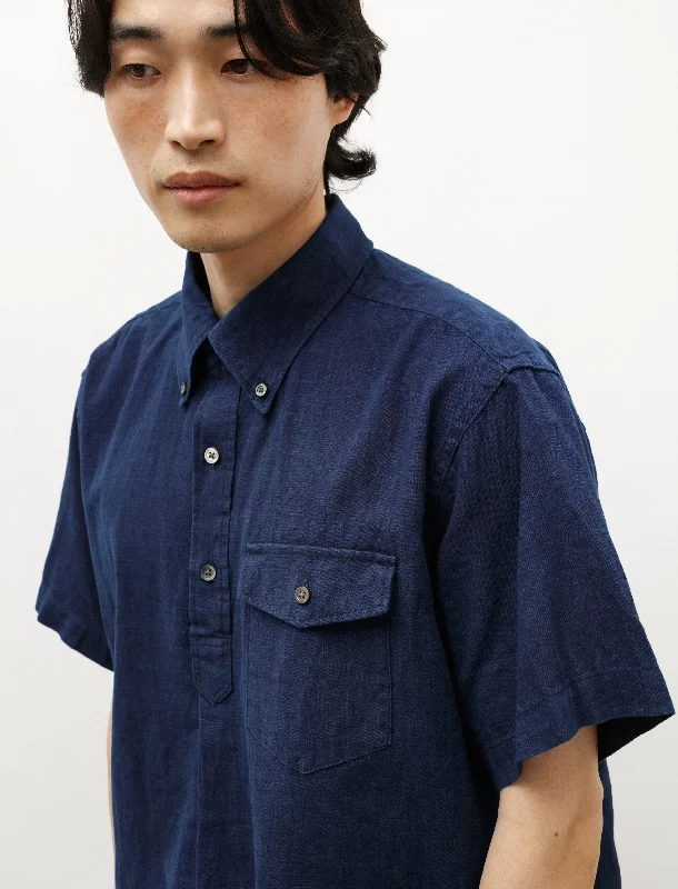 Popover BD Shirt Navy Cotton Voile