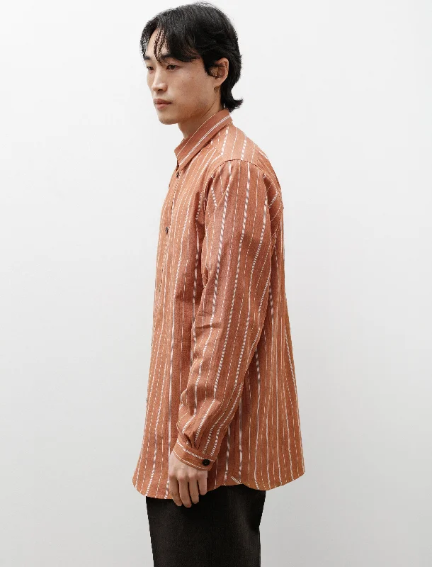 Copper Stripe Shirt Cotton Linen