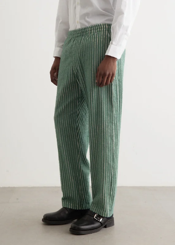 Hand-Frayed Stripe Trousers