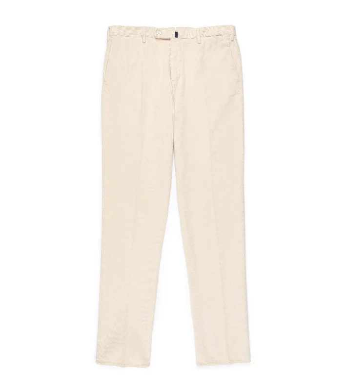 Incotex Regular Cotton Needlecord Trousers: Cream