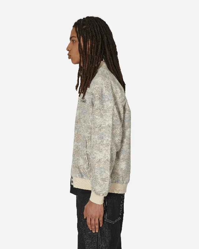 Hazy Jacquard Bomber Jacket Beige