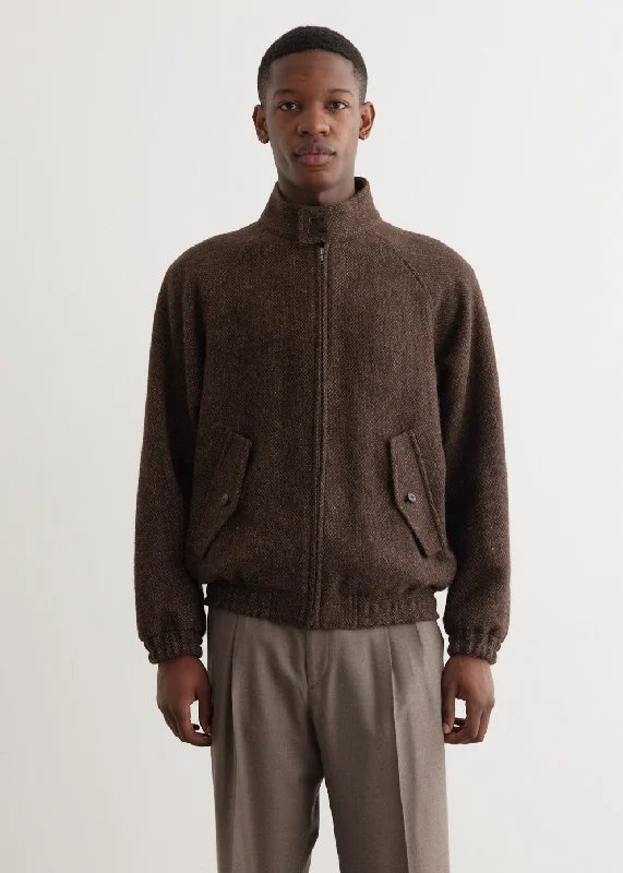 Lama Shetland Wool Tweed Zip Blouson