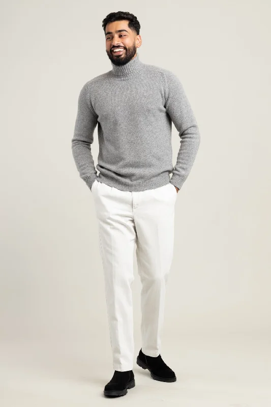 Light Grey Cashmere Rollneck Sweater