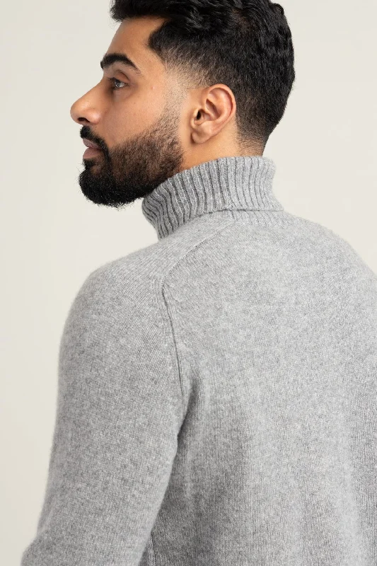 Light Grey Cashmere Rollneck Sweater