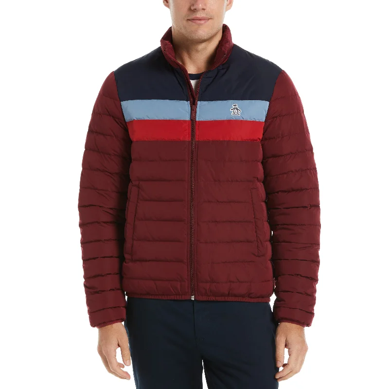 Lightweight Color Block Puffer Jacket