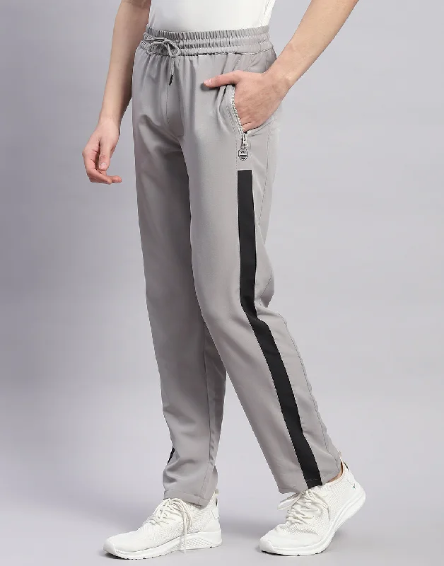 Men Grey Solid Regular Fit Lower