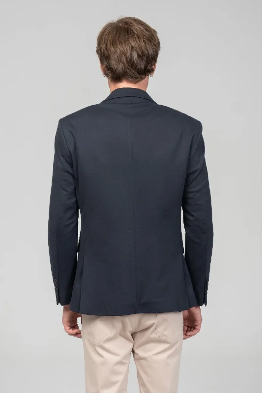 Notch Lapel Blazer -  Navy