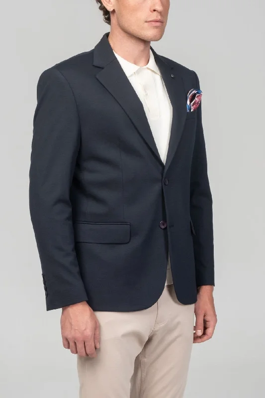 Notch Lapel Blazer -  Navy