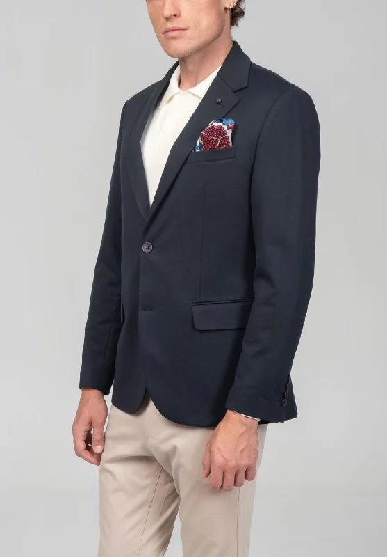 Notch Lapel Blazer -  Navy