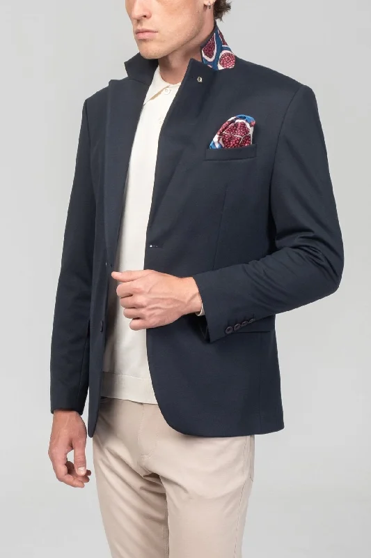 Notch Lapel Blazer -  Navy