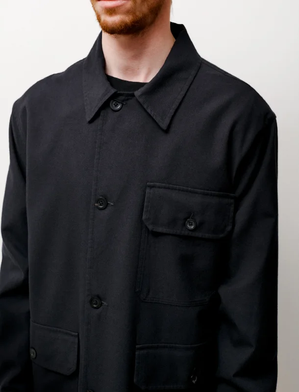 Heavy Military Overshirt Wool Twill Ink